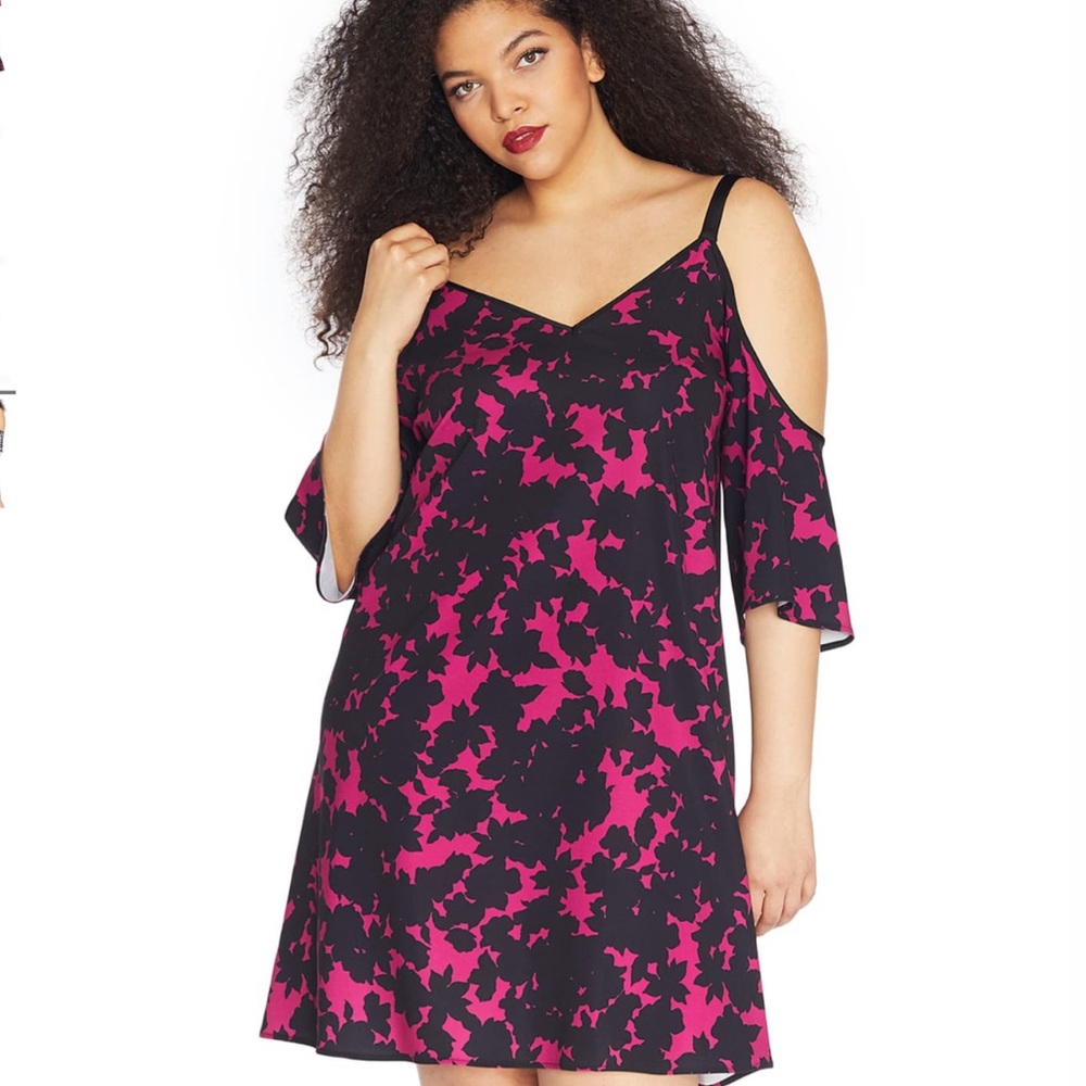 Rebel Wilson Cold Shoulder Crepe Dress